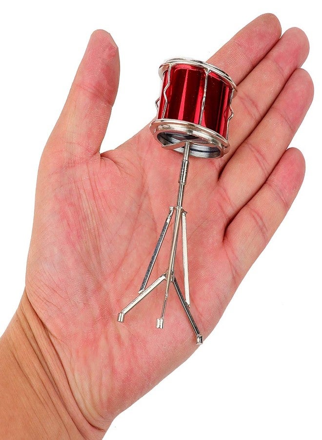 Dselvgvu Miniature Snare Drum with Case Mini Percussion Musical Instrument Replica Collectible Dollhouse Accessories Model Home Ornament (Snare Drum) - Image 2